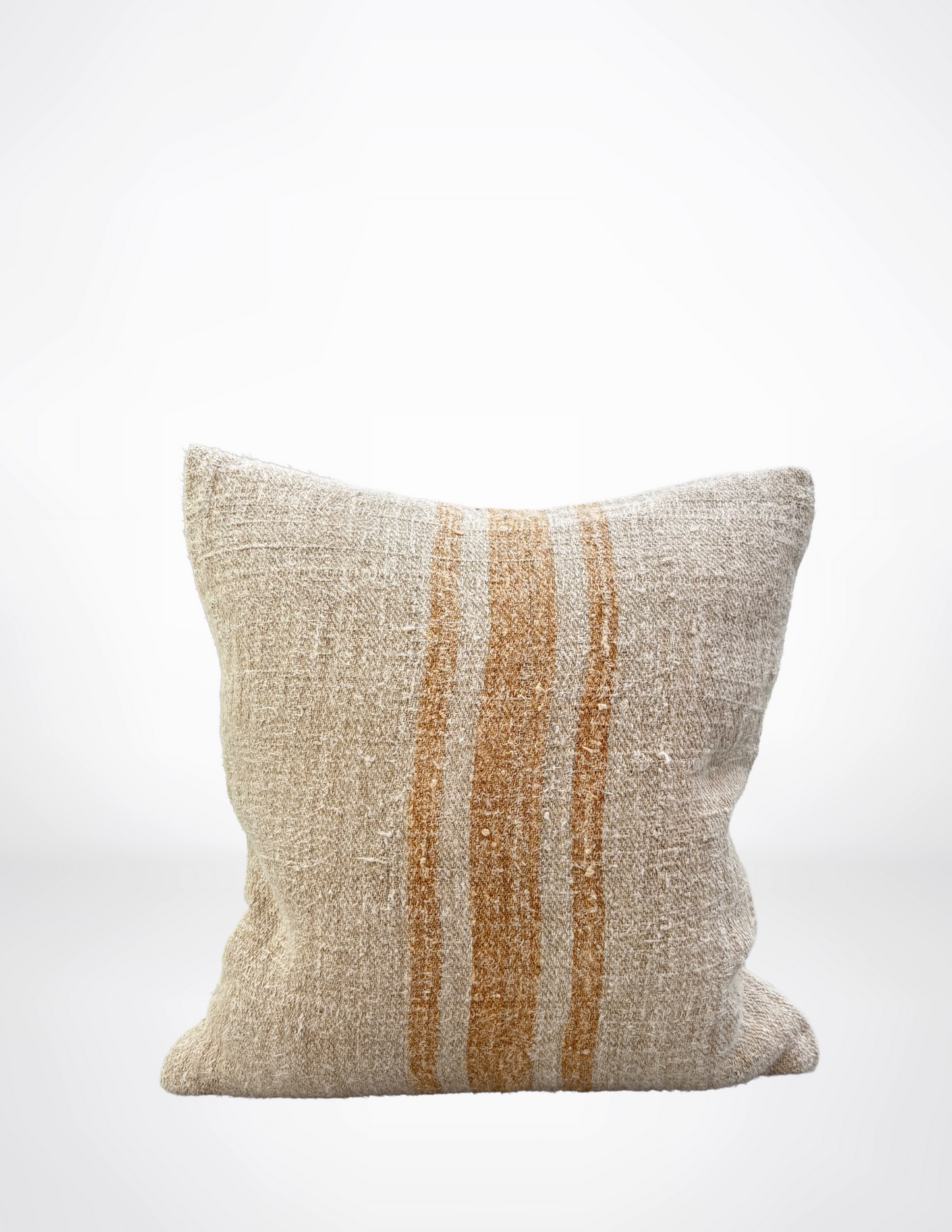 Grain Sac Pillow w/Three Gold Stripes