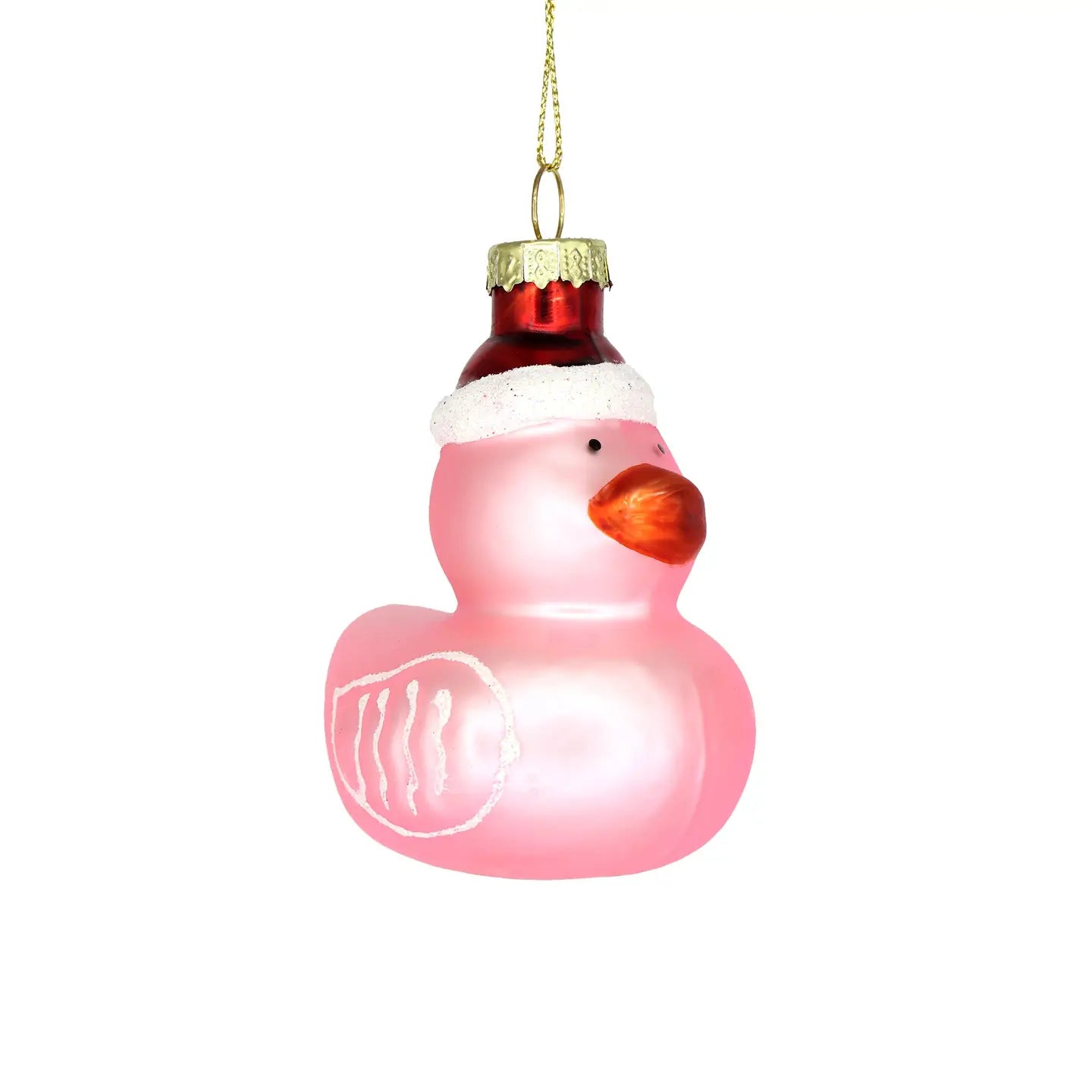 Pink Duckie Glass Ornament