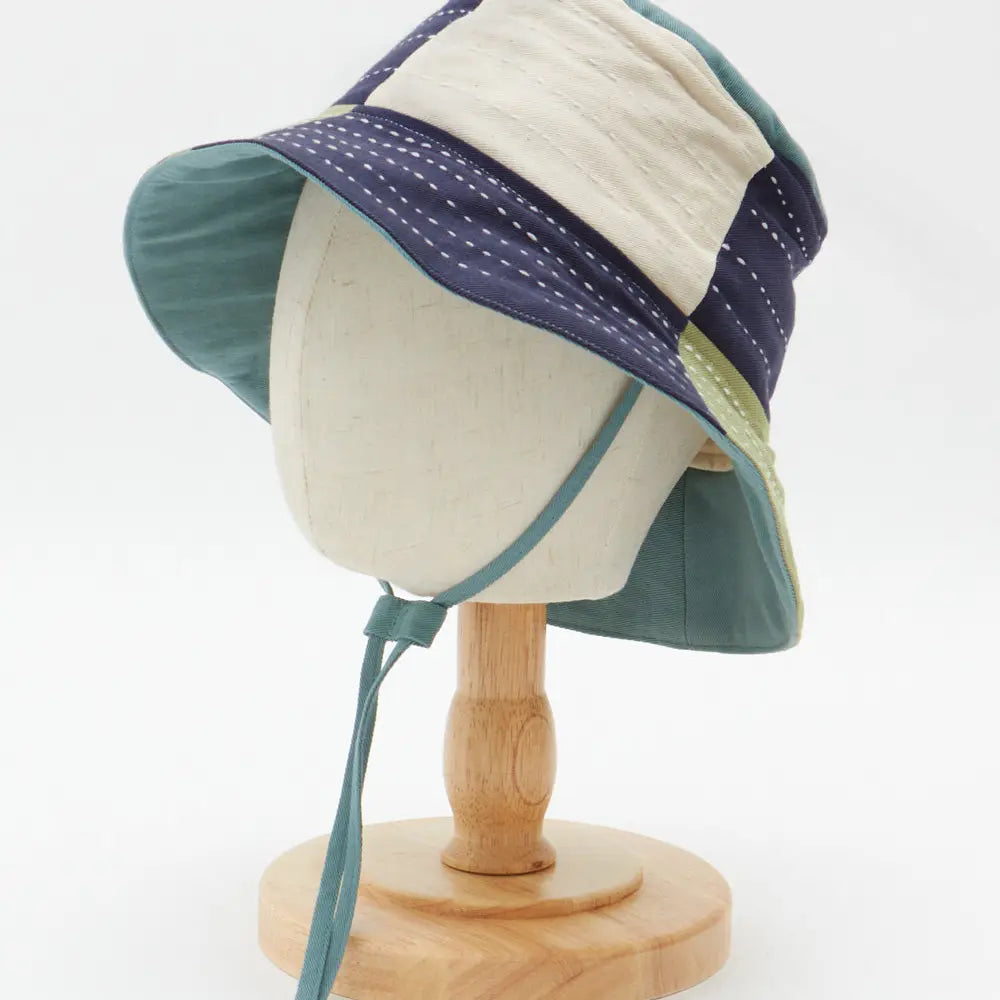 Checkered Baby Bucket Hat-Sage