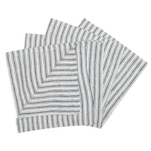 Load image into Gallery viewer, Set/4 Blue Boat Stripe Linen Napkin