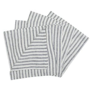 Set/4 Blue Boat Stripe Linen Napkin