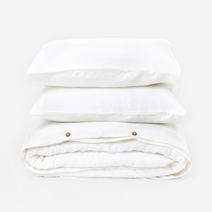 T&D White Linen Duvet Set