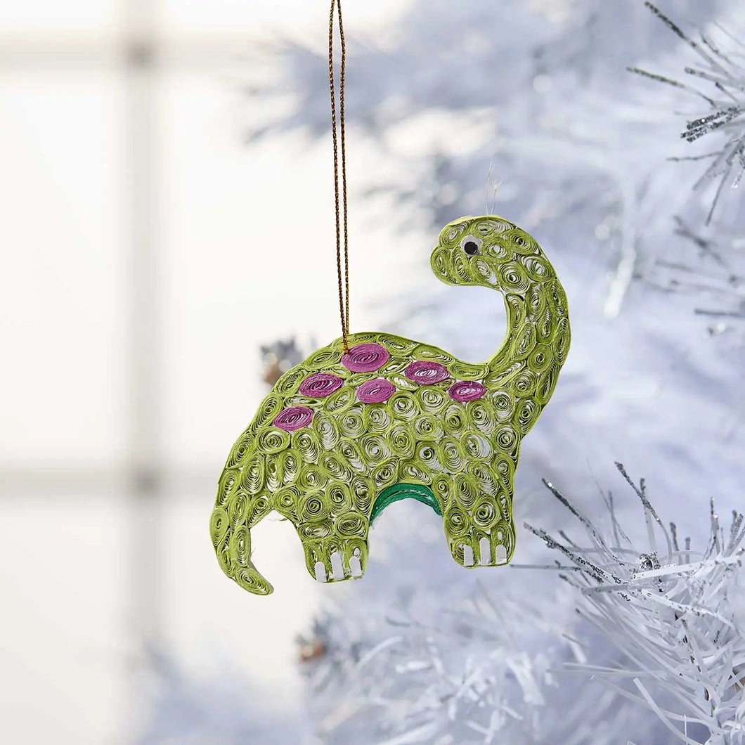 Quilled Brontosaurus Ornament