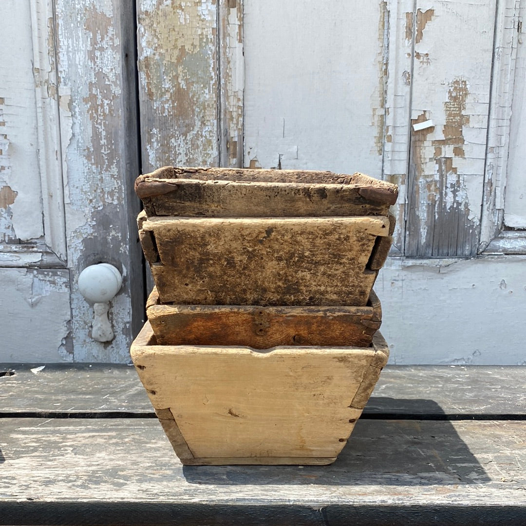 square rustic wooden bowl