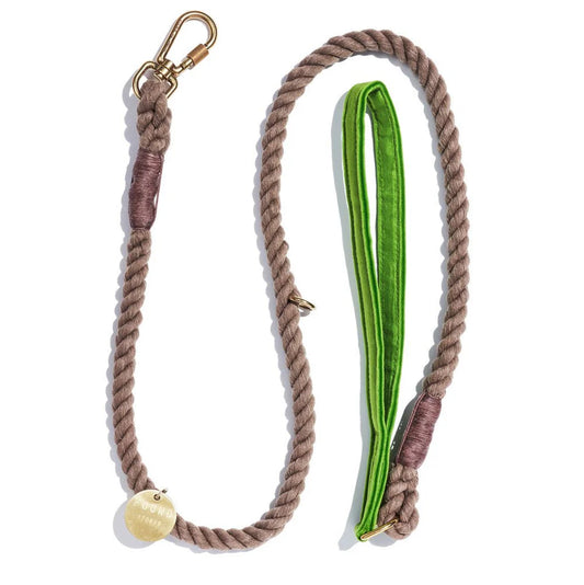 Velvet Rope Animal Leash-Lime