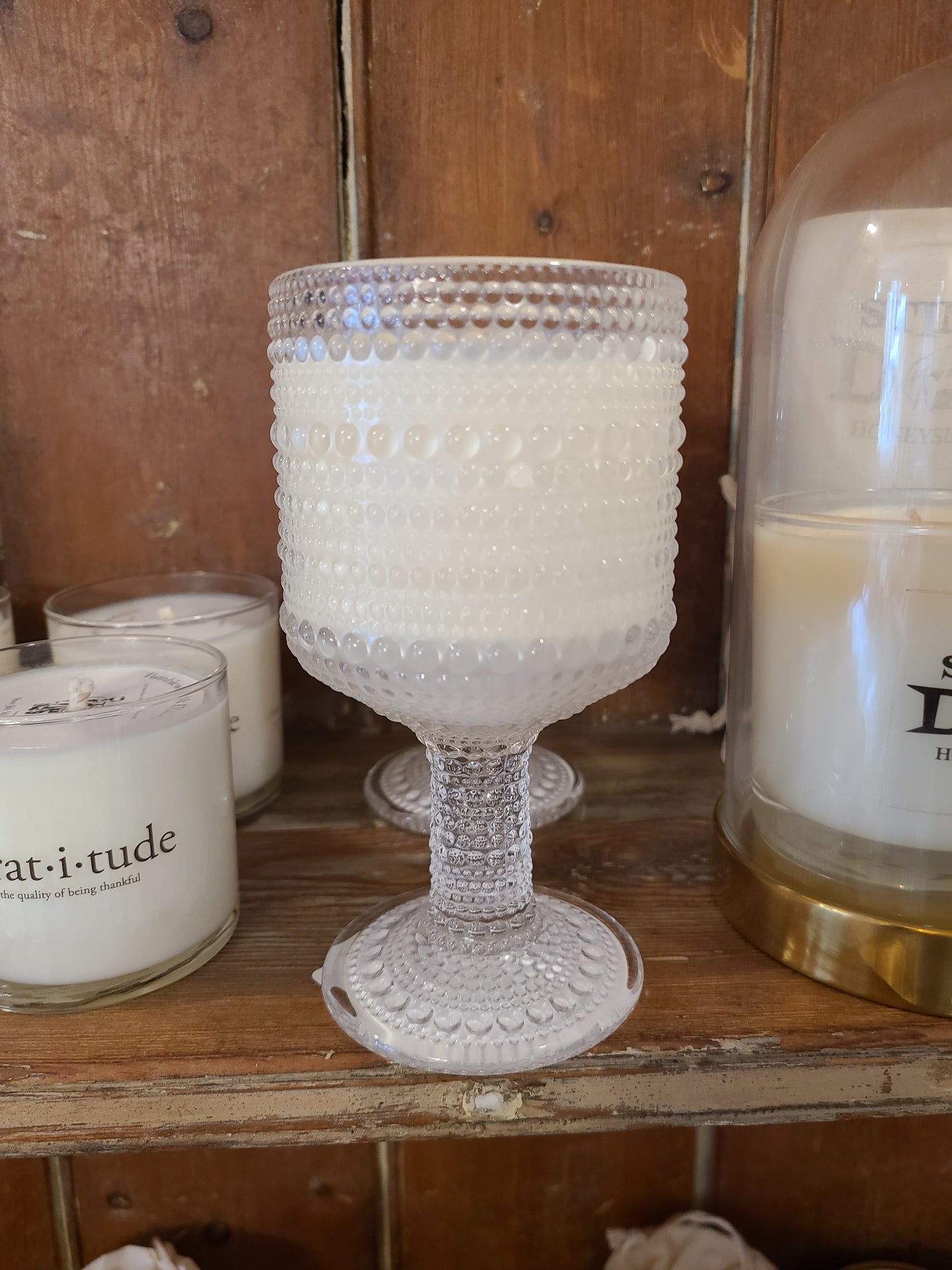 Beaded Wine Glass Candle