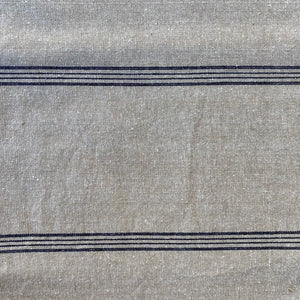 natural colored table runner with black pinstripes