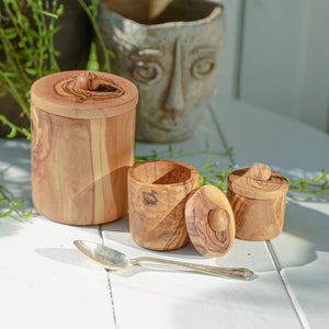 Olive Wood Spice Jar Medium