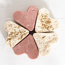 Load image into Gallery viewer, rose colored clay heart shaped soap