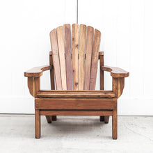 Load image into Gallery viewer, traditional Adirondack chair made of reclaimed Douglas fir with footrest