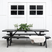 Load image into Gallery viewer, painted wood picnic table and two benches