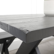 Load image into Gallery viewer, black painted redwood picnic table and benches