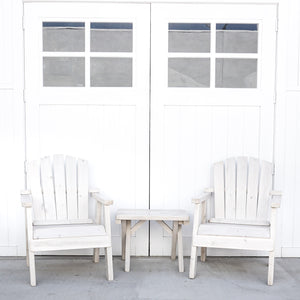 painted white  patio chairs