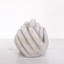 Load image into Gallery viewer, Aged white statue/bowl of open hands