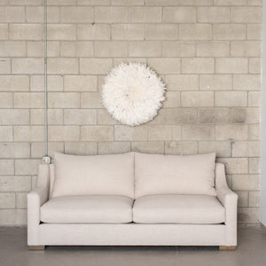 The Silver Lake Sofa-clean line sofa, wood feet, cream linen fabric