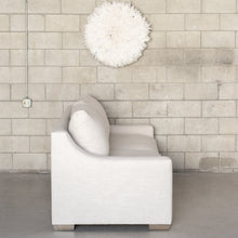 Load image into Gallery viewer, The Silver Lake Sofa-clean line sofa, wood feet, cream linen fabric