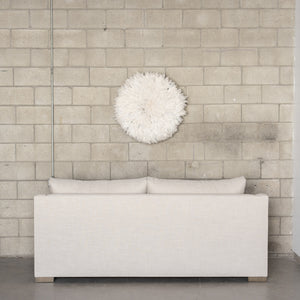 The Silver Lake Sofa-clean line sofa, wood feet, cream linen fabric