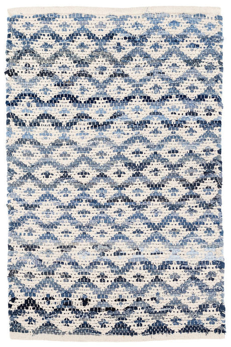 blue and white diamond patterned rug