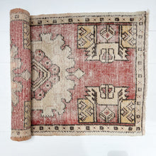 Load image into Gallery viewer, red and cream colored small Turkish rug