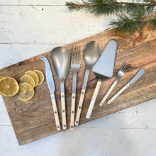 Load image into Gallery viewer, serving utensils with ivory colored  handles
