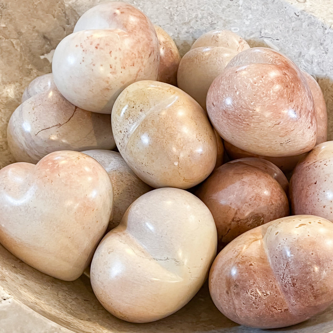 chunky stone heart shaped paperweight