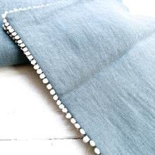 Load image into Gallery viewer, Baby Duvet Set w/Pom Poms-Grey Blue
