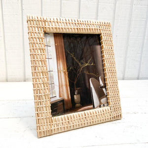 rattan woven picture frame