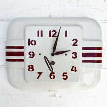 Load image into Gallery viewer, vintage white with red stripes wall clock