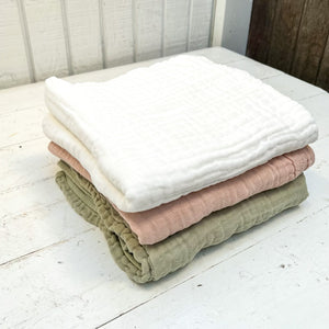 Muslin Baby Blanket-White