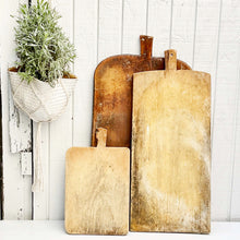 Load image into Gallery viewer, large vintage wooden bread boards with handles