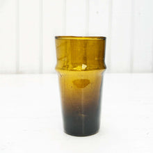 Load image into Gallery viewer, bronze/amber colored hand blown drinking glass