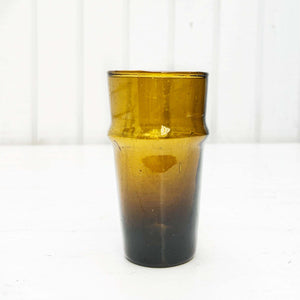 bronze/amber colored hand blown drinking glass