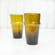 Load image into Gallery viewer, bronze/amber colored hand blown drinking glass