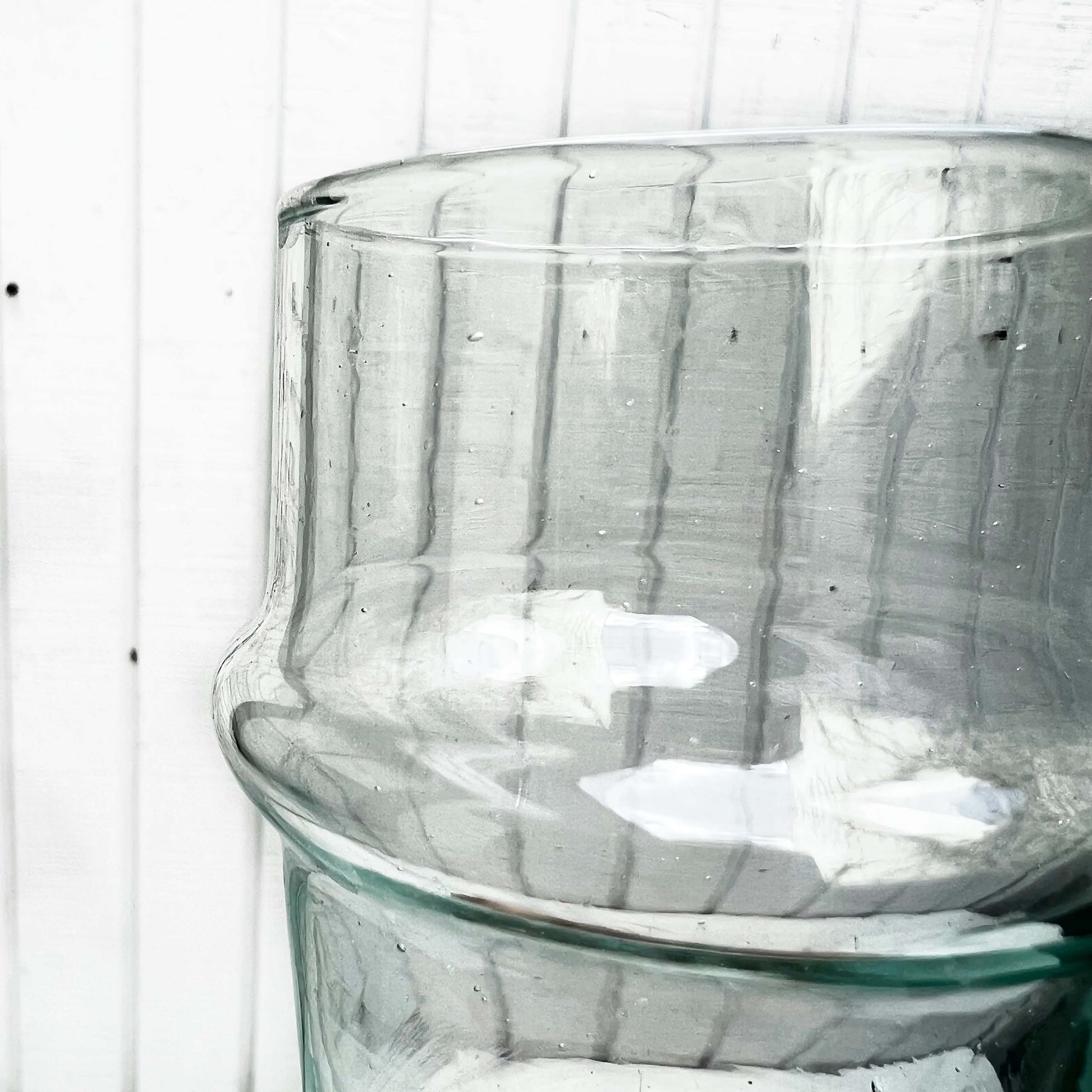 recycled drinking glass with slight green tint