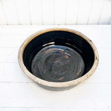 Load image into Gallery viewer, shiny black glazed ceramic bowl with rustic unglazed rim
