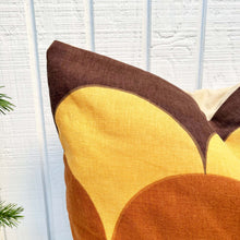 Load image into Gallery viewer, square pillow with yellow and brown pattern