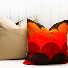 Load image into Gallery viewer, square pillow with orange and brown pattern