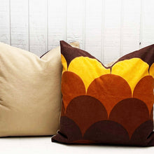Load image into Gallery viewer, square pillow with yellow and brown pattern