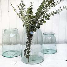 Load image into Gallery viewer, lightly tinted green oversized glass jars