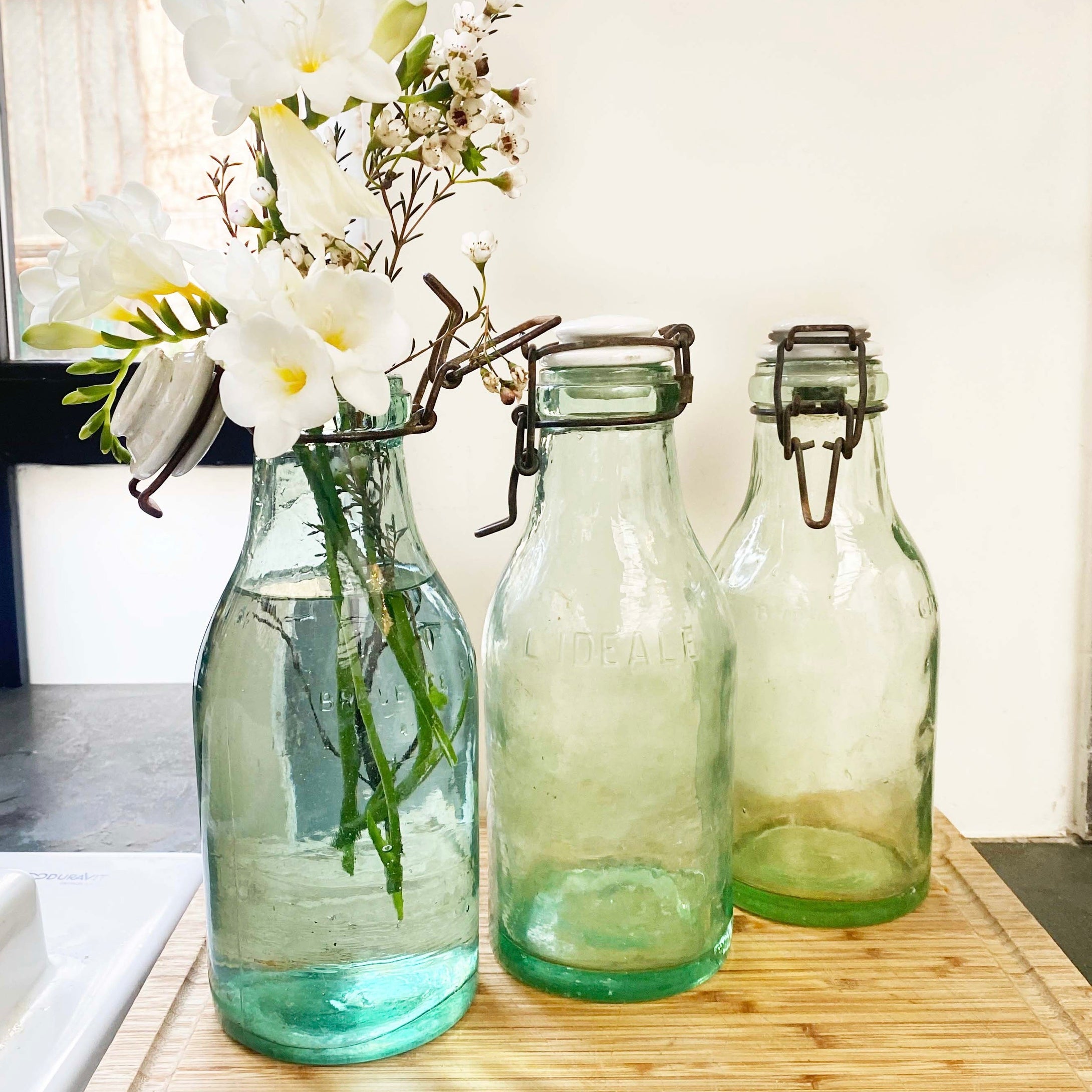 Vintage French Milk Bottles