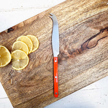 Load image into Gallery viewer, cheese knife with hook end and orange handle