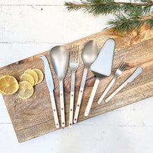 Load image into Gallery viewer, serving utensils with ivory colored handles