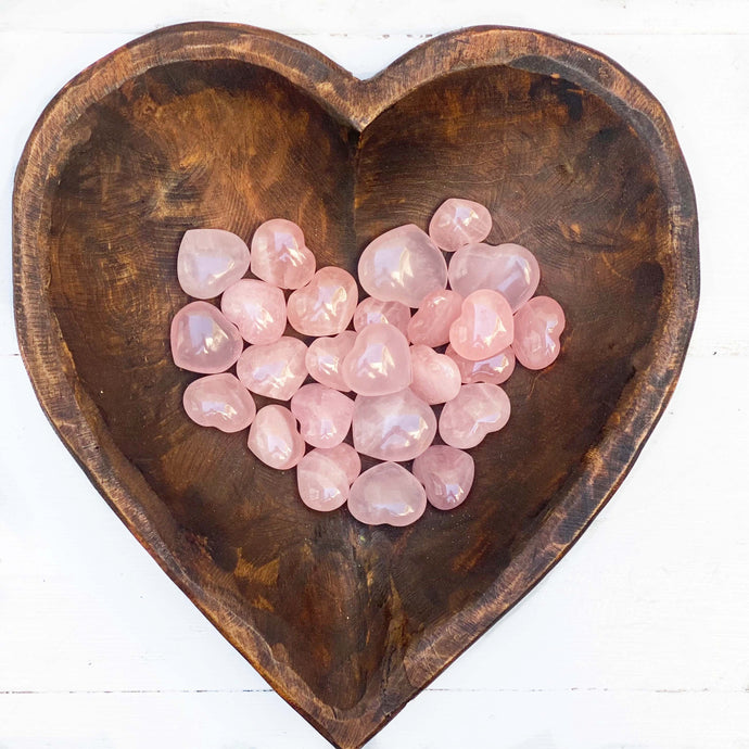 pink heart shaped rose quartz stone