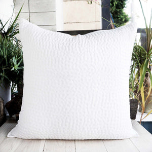 white hand stitched cotton sham pillow cover