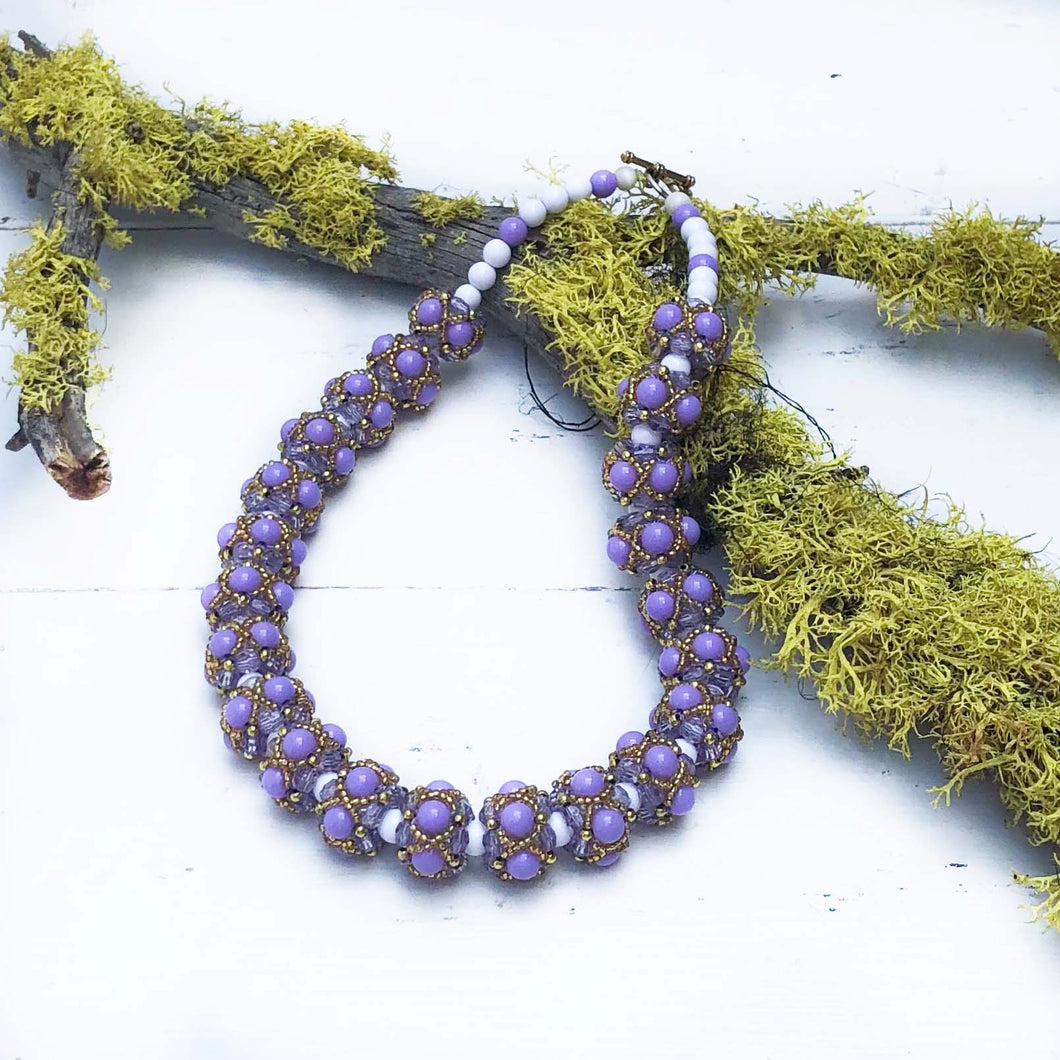 Purple & Gold Beaded Necklace
