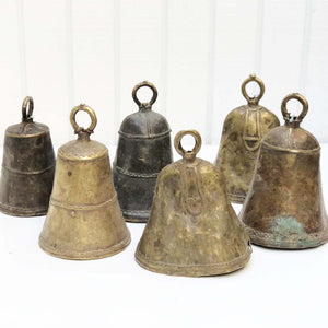 vintage brass bells, sizes and color vary slightly