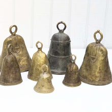 Load image into Gallery viewer, vintage brass bell, sizes and color vary