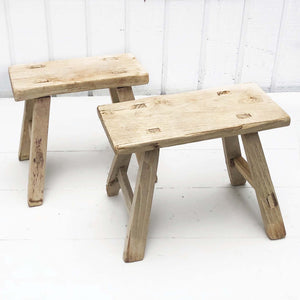 mini rustic wood stool