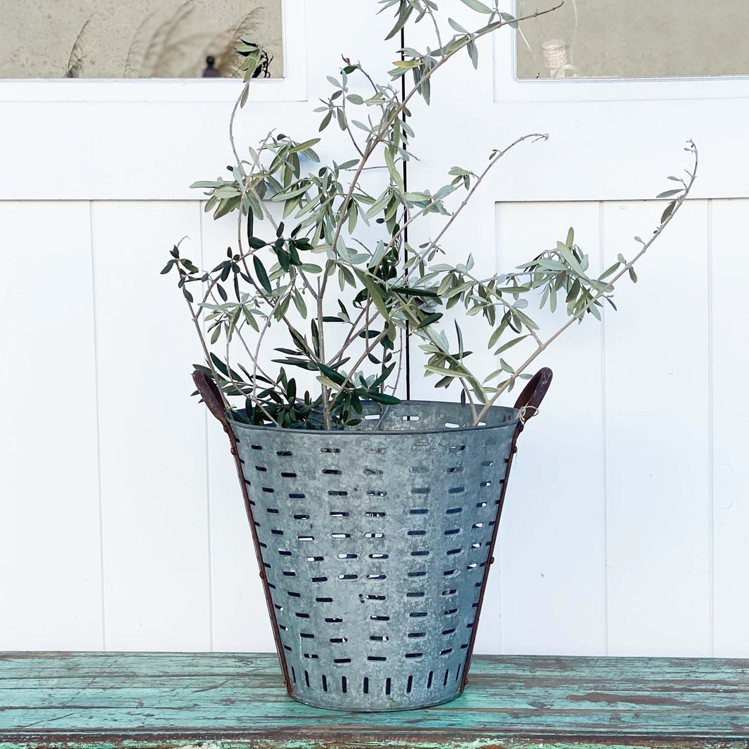 zinc metal container with handles