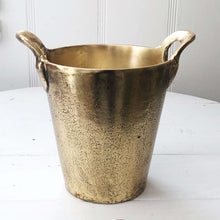 Load image into Gallery viewer, Antique Brass Ice Bucket w/Handles